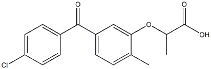 2-[5-(p-クロロベンゾイル)-o-トリルオキシ]プロピオン酸 化学構造式