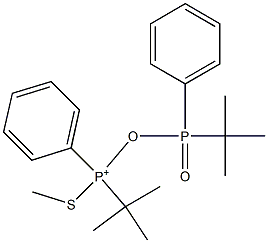 tert-Butyl(tert-butylphenylphosphinyloxy)(methylthio)phenylphosphonium Structure
