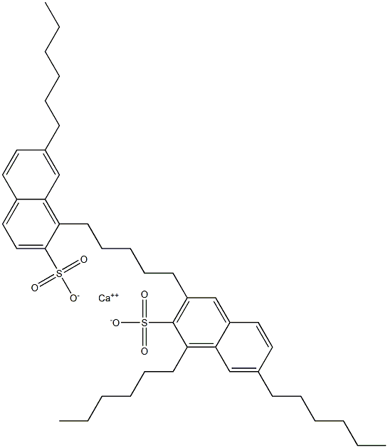 Bis(1,7-dihexyl-2-naphthalenesulfonic acid)calcium salt Structure