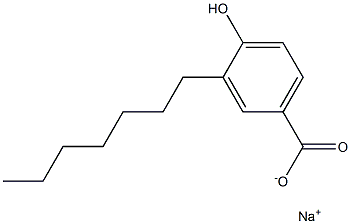 3-Heptyl-4-hydroxybenzoic acid sodium salt 结构式