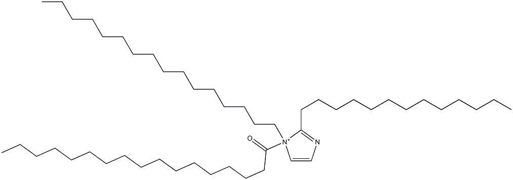 1-ヘキサデシル-1-ヘプタデカノイル-2-トリデシル-1H-イミダゾール-1-イウム 化学構造式