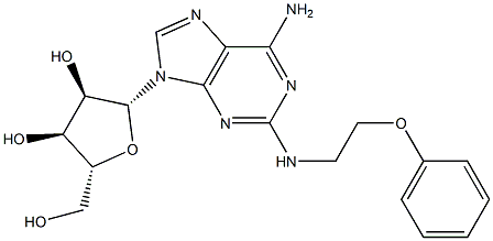 2-(2-フェノキシエチルアミノ)アデノシン 化学構造式