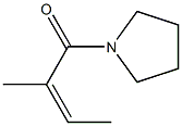 (Z)-2-Methyl-1-(1-pyrrolidinyl)-2-buten-1-one Structure