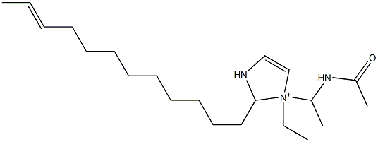 1-[1-(アセチルアミノ)エチル]-2-(10-ドデセニル)-1-エチル-4-イミダゾリン-1-イウム 化学構造式