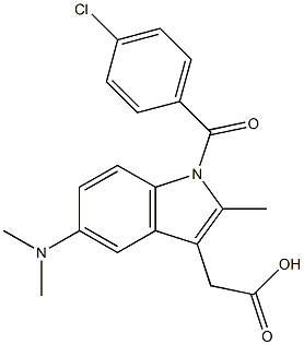 1-(p-Chlorobenzoyl)-2-methyl-5-(dimethylamino)-1H-indole-3-acetic acid Struktur