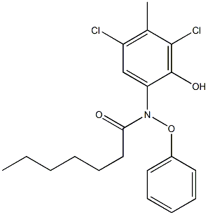 2-(2-ペンチルフェノキシアセチルアミノ)-4,6-ジクロロ-5-メチルフェノール 化学構造式