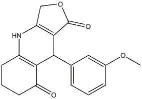 3,4,5,6,7,9-Hexahydro-9-(3-methoxyphenyl)furo[3,4-b]quinoline-1,8-dione 结构式