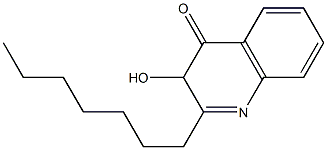 2-ヘプチル-3-ヒドロキシ-4(3H)-キノリノン 化学構造式