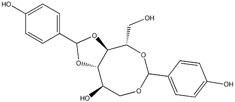 1-O,5-O:3-O,4-O-Bis(4-hydroxybenzylidene)-L-glucitol Struktur