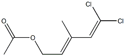 Acetic acid 5,5-dichloro-3-methyl-2,4-pentadienyl ester,,结构式