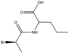 2-[(R)-2-ブロモ-1-オキソプロピル]アミノペンタン酸 化学構造式