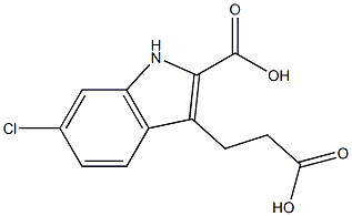 2-Carboxy-6-chloro-1H-indole-3-propionic acid Struktur