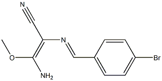 (E)-3-Amino-3-methoxy-2-[[4-bromobenzylidene]amino]propenenitrile Struktur