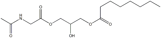 1-[(N-アセチルグリシル)オキシ]-2,3-プロパンジオール3-オクタノアート 化学構造式