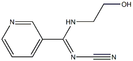 N'-シアノ-N-(2-ヒドロキシエチル)-3-ピリジンカルボアミジン 化学構造式