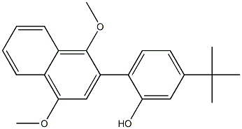 5-tert-ブチル-2-(1,4-ジメトキシナフタレン-2-イル)フェノール 化学構造式