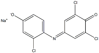 2,6-ジクロロ-4-[(2-クロロ-4-ソジオオキシフェニル)イミノ]-2,5-シクロヘキサジエン-1-オン 化学構造式
