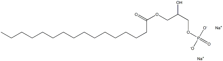 (-)-りん酸[(S)-3-(ヘキサデカノイルオキシ)-2-ヒドロキシプロピル]ジナトリウム 化学構造式