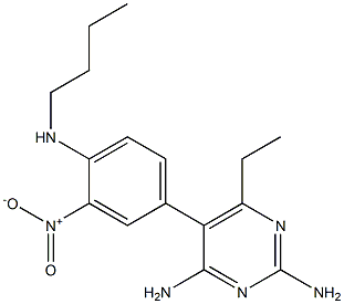 2,4-Diamino-6-ethyl-5-(3-nitro-4-(butylamino)phenyl)pyrimidine Structure