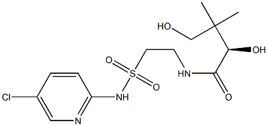 [R,(+)]-N-[2-[(5-Chloro-2-pyridyl)sulfamoyl]ethyl]-2,4-dihydroxy-3,3-dimethylbutyramide Struktur
