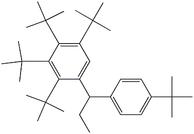 1-(2,3,4,5-Tetra-tert-butylphenyl)-1-(4-tert-butylphenyl)propane Struktur