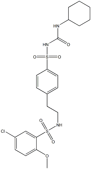 1-[[p-[2-[(5-Chloro-2-methoxyphenylsulfonyl)amino]ethyl]phenyl]sulfonyl]-3-cyclohexylurea Struktur
