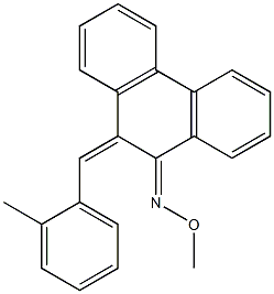 (10Z)-9,10-ジヒドロ-9-(メトキシイミノ)-10-(2-メチルベンジリデン)フェナントレン 化学構造式