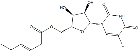5'-O-(3-Hexenoyl)-5-fluorouridine 结构式
