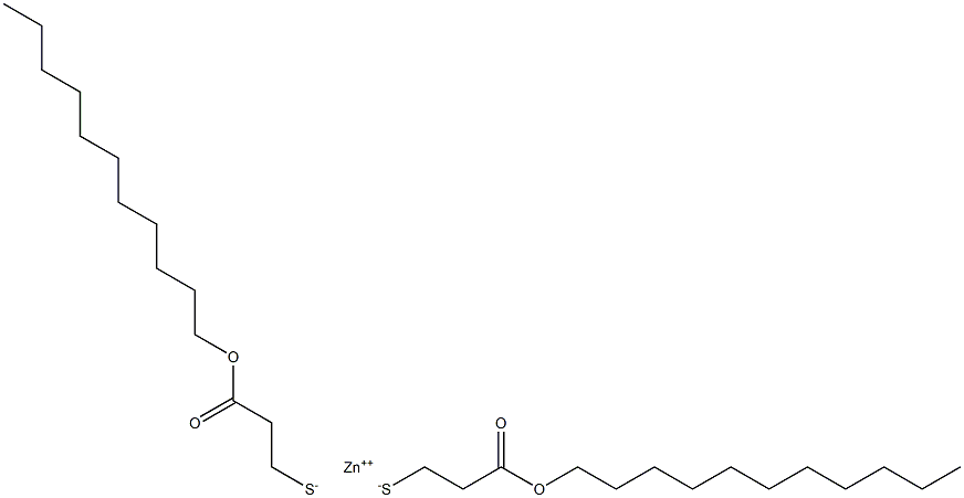 Zinc bis[2-(undecyloxycarbonyl)ethanethiolate] Structure