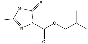 2,3-ジヒドロ-2-チオキソ-5-メチル-1,3,4-チアジアゾール-3-カルボン酸イソブチル 化学構造式