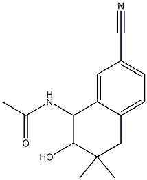 8-Acetylamino-5,6,7,8-tetrahydro-7-hydroxy-6,6-dimethylnaphthalene-2-carbonitrile Structure