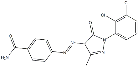 4-(4-カルバモイルフェニルアゾ)-1-(2,3-ジクロロフェニル)-3-メチル-5(4H)-ピラゾロン 化学構造式