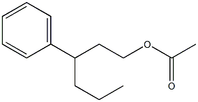 酢酸3-フェニルヘキシル 化学構造式