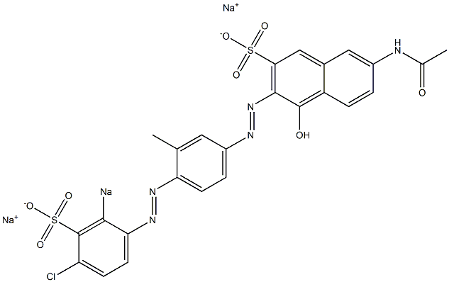 7-Acetylamino-4-hydroxy-3-[[4-[(4-chloro-2-sodiosulfophenyl)azo]-3-methylphenyl]azo]naphthalene-2-sulfonic acid sodium salt