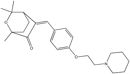 5-[4-[2-Piperidinoethoxy]benzylidene]-1,3,3-trimethyl-2-oxabicyclo[2.2.2]octan-6-one Structure