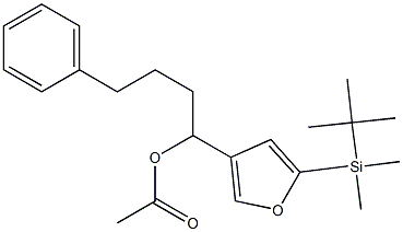 Acetic acid 1-[5-(tert-butyldimethylsilyl)-3-furyl]-4-phenylbutyl ester Structure