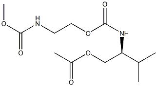(-)-[(S)-1-アセチルオキシメチル-2-メチルプロピル]カルバミン酸(2-メトキシカルボニルアミノエチル) 化学構造式