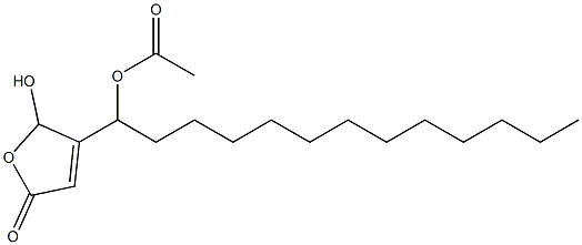 Acetic acid 1-[(2,5-dihydro-2-hydroxy-5-oxofuran)-3-yl]tridecyl ester Struktur