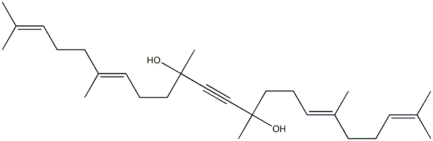 2,6,10,13,17,21-ヘキサメチル-2,6,16,20-ドコサテトラエン-11-イン-10,13-ジオール 化学構造式