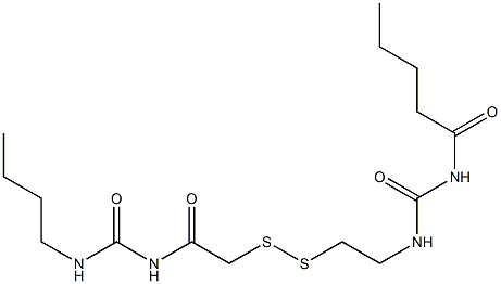 1-Pentanoyl-3-[2-[[(3-butylureido)carbonylmethyl]dithio]ethyl]urea Structure
