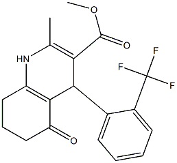 1,4,5,6,7,8-Hexahydro-2-methyl-4-[2-(trifluoromethyl)phenyl]-5-oxoquinoline-3-carboxylic acid methyl ester 结构式