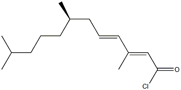 (2E,4E,7R)-3,7,11-トリメチル-2,4-ドデカジエン酸クロリド 化学構造式