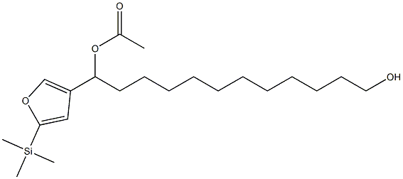 Acetic acid 1-[5-(trimethylsilyl)-3-furyl]-12-hydroxydodecyl ester Struktur