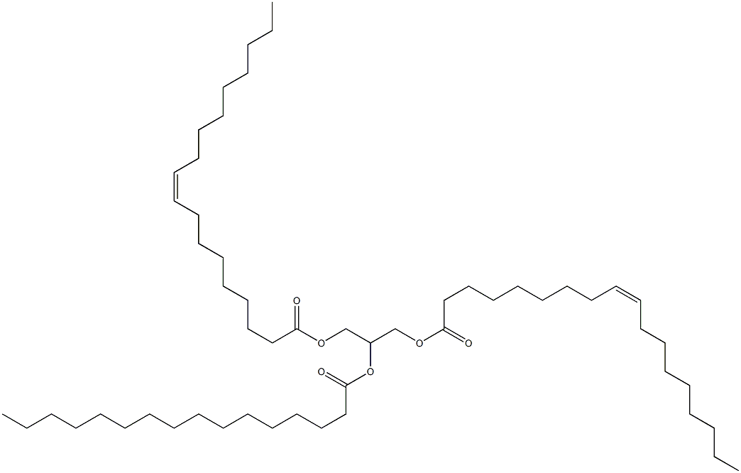 L-グリセロール1,3-ジオレアート2-パルミタート 化学構造式