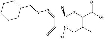 7-[(E)-(シクロヘキシルメトキシ)イミノ]-3-メチル-4-カルボキシセファム-3-エン1-オキシド 化学構造式