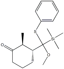 (2S,3R)-2-Methyl-3-[methoxy(phenylthio)(trimethylsilyl)methyl]cyclohexanone Structure
