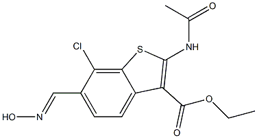 2-(Acetylamino)-6-hydroxyiminomethyl-7-chlorobenzo[b]thiophene-3-carboxylic acid ethyl ester