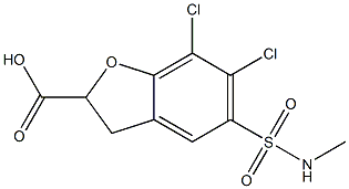 (-)-6,7-Dichloro-5-(methylsulfamoyl)-2,3-dihydrobenzofuran-2-carboxylic acid
