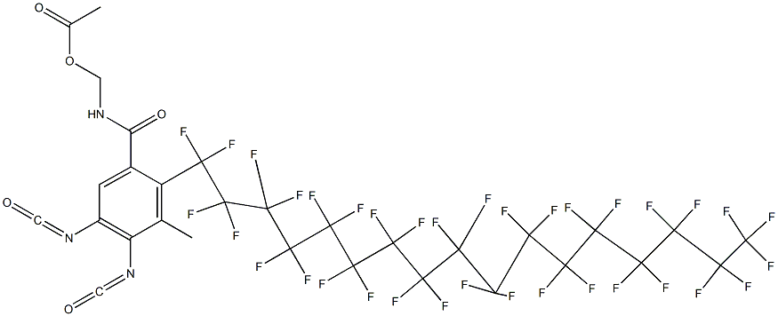 N-(アセチルオキシメチル)-2-(ペンタトリアコンタフルオロヘプタデシル)-4,5-ジイソシアナト-3-メチルベンズアミド 化学構造式