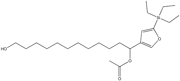 Acetic acid 1-[5-(triethylsilyl)-3-furyl]-12-hydroxydodecyl ester Struktur